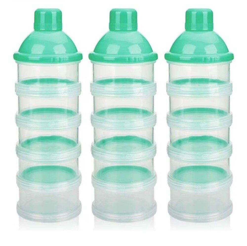 ACCMOR Milk Powder Formula Snack 5 Compartments Stackable Set Of 3 Packs (Bx 23)